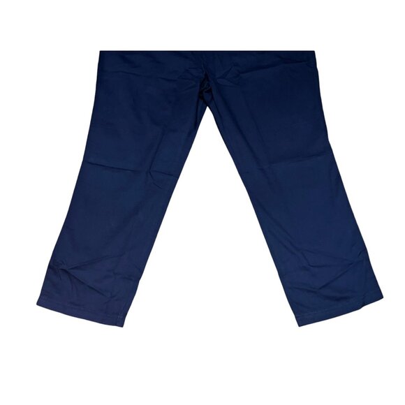 Woman Within NWOT Stretch Cotton Chino Straight Leg Pant Sz 22 Wide Navy Blue Pl - Picture 3 of 11